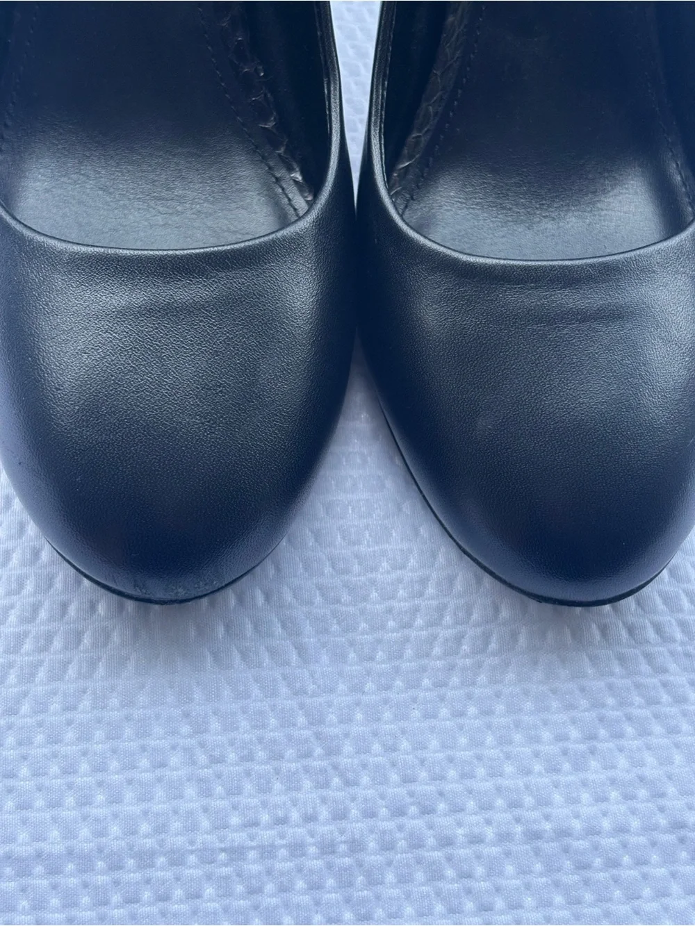 Tory Burch Black Mabel Watersnake Heel Pointed-Toe Leather Pumps